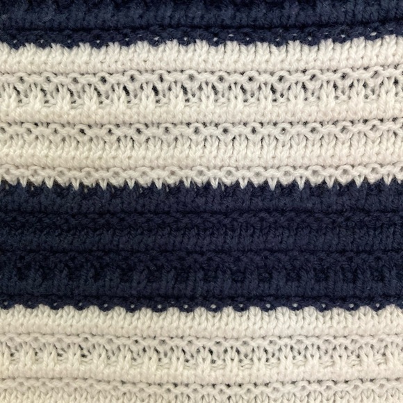 Loft Navy/White Striped Mixed Knit Sweater (Size XS) - Picture 5 of 6